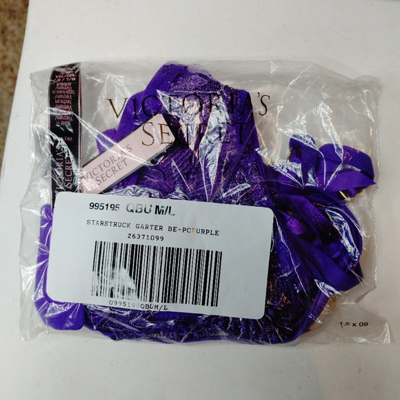 VICTORIA'S SECRET VERY SEXY STARSTRUCK GARTER BELT, BRIGHT VIOLET M/L - Picture 6 of 11